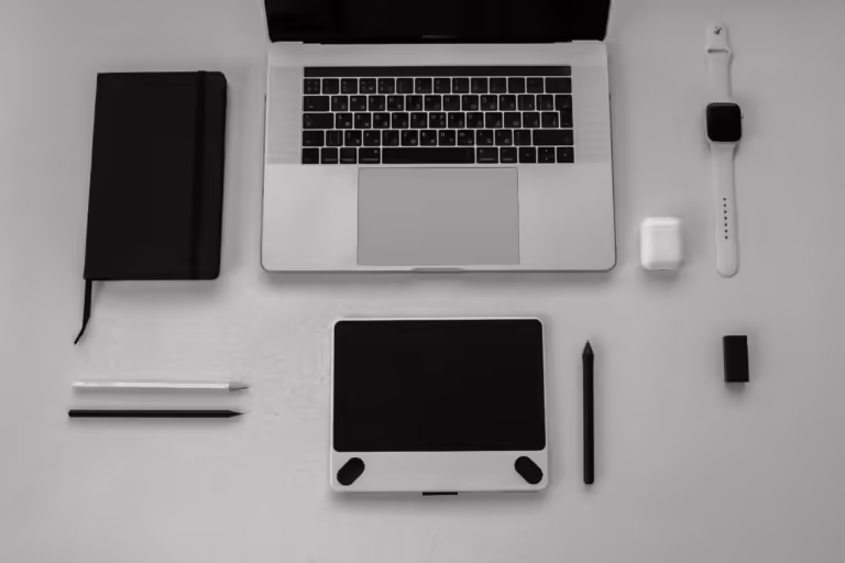 Minimalist workspace showcasing digital minimalism tools for organization and productivity.